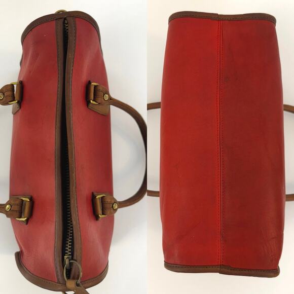 Coach Vintage Madison Satchel Handbag Doctor's Bag Red/Brown USA Made - Picture 5 of 13